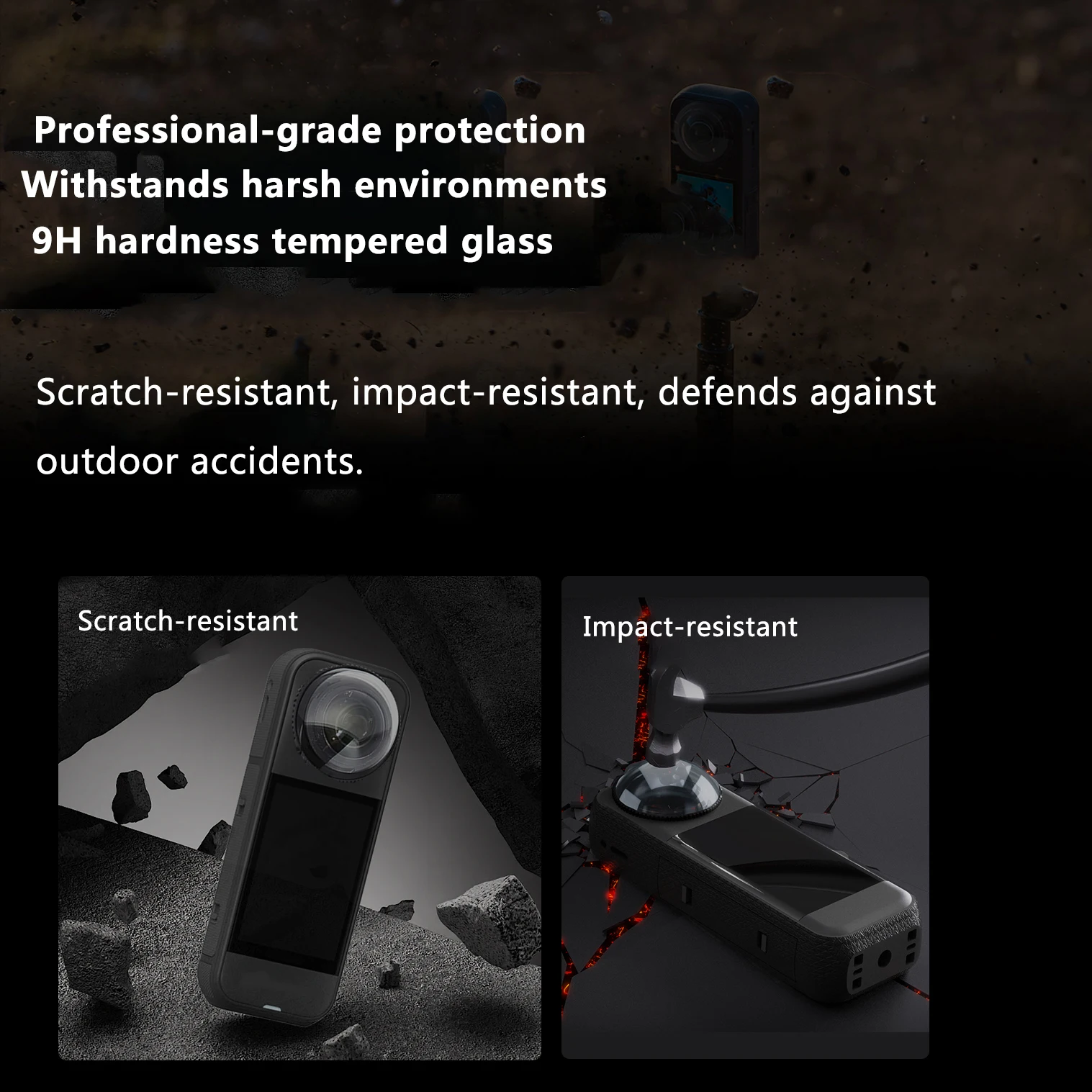 واقيات العدسة للزجاج البصري الهوائي Insta360 X4 أو واقي عدسة كاميرا الكمبيوتر X4 ملحقات مقاومة للخدش