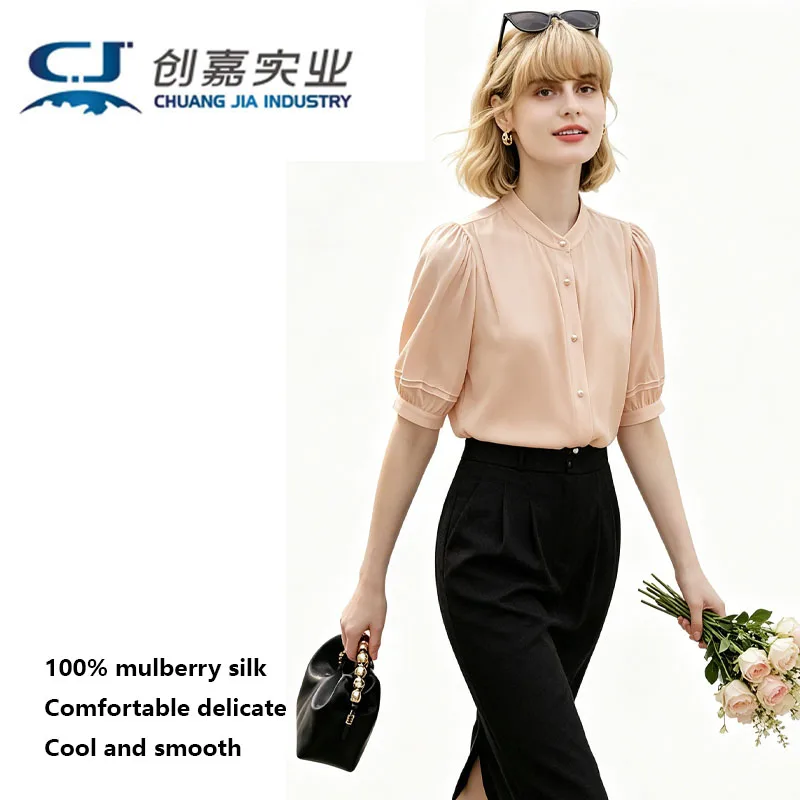 

Silk Women's Shirt - Cool, Light, Breathable Summer and Spring Top, Elegant and Casual, Fashionable Urban Wear for Women