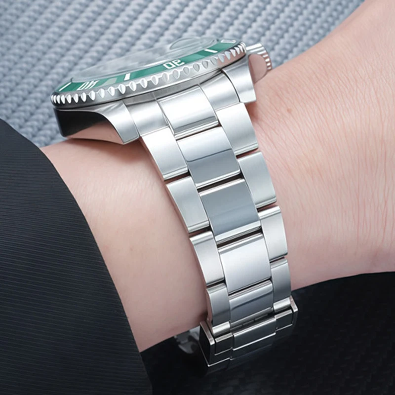 

Стальной ремешок для часов Rolex Black Green Water Ghost, серия 126610/116610, с тонкой регулировкой застежки, из нержавеющей стали, мужской, 20 мм, 21 мм