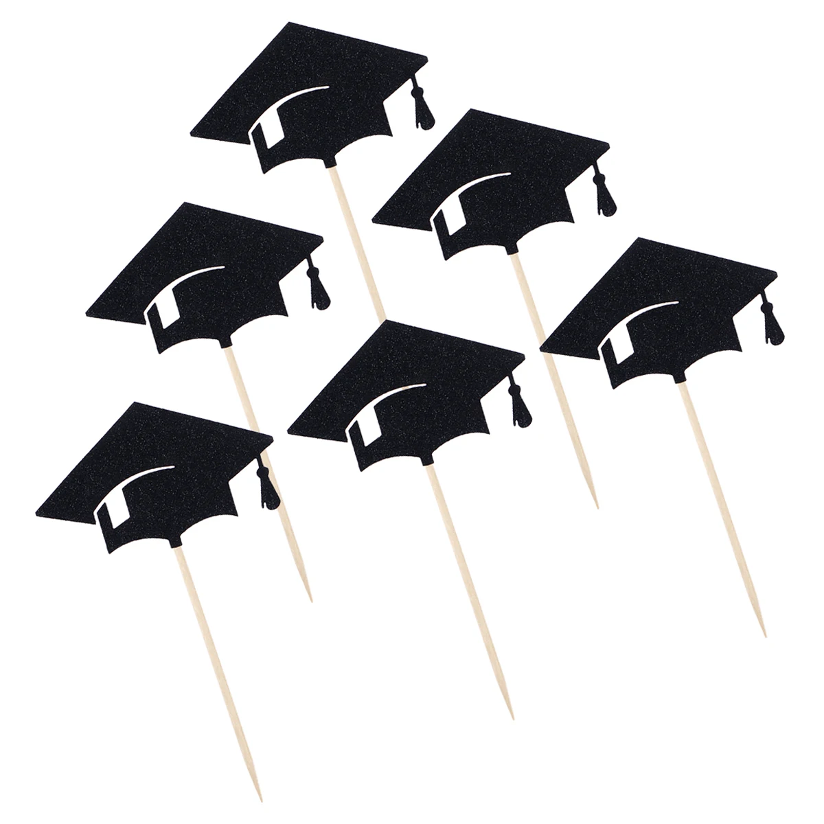 

6 Pcs Graduation Cake Topper Cupcake Wrappers Party Favors Kids Festa Accessories Bachelor Season Cake Decorations