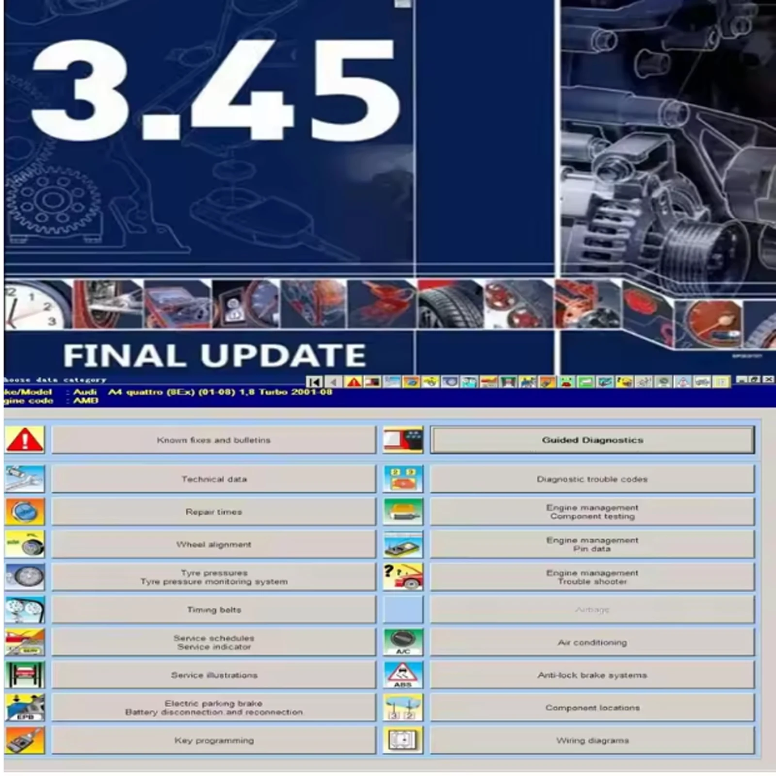 2025 Newest version Autodata 3.45 Auto Repair Software wiring diagrams data + install video guide+ install help auto data 3.45