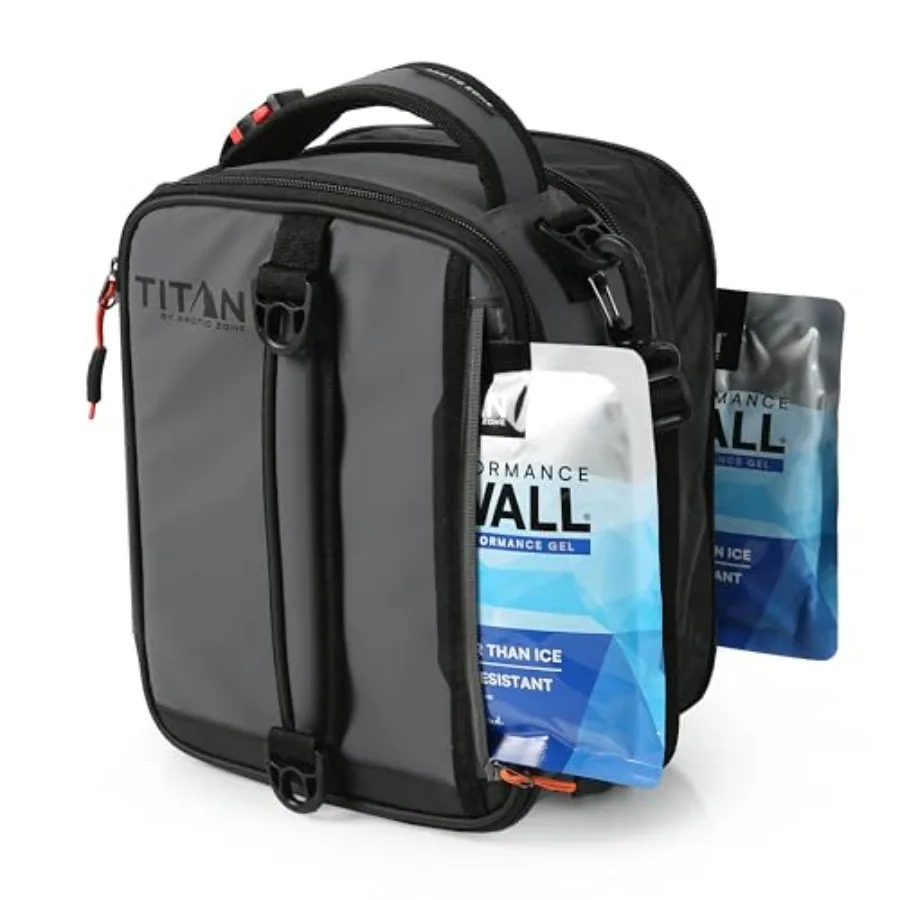 

Expandable Lunch Box with 2 Gel Ice Packs Fridge Cold Insulated Cooler Bag with Leak Proof Lining for Men and Women Sharkskin G