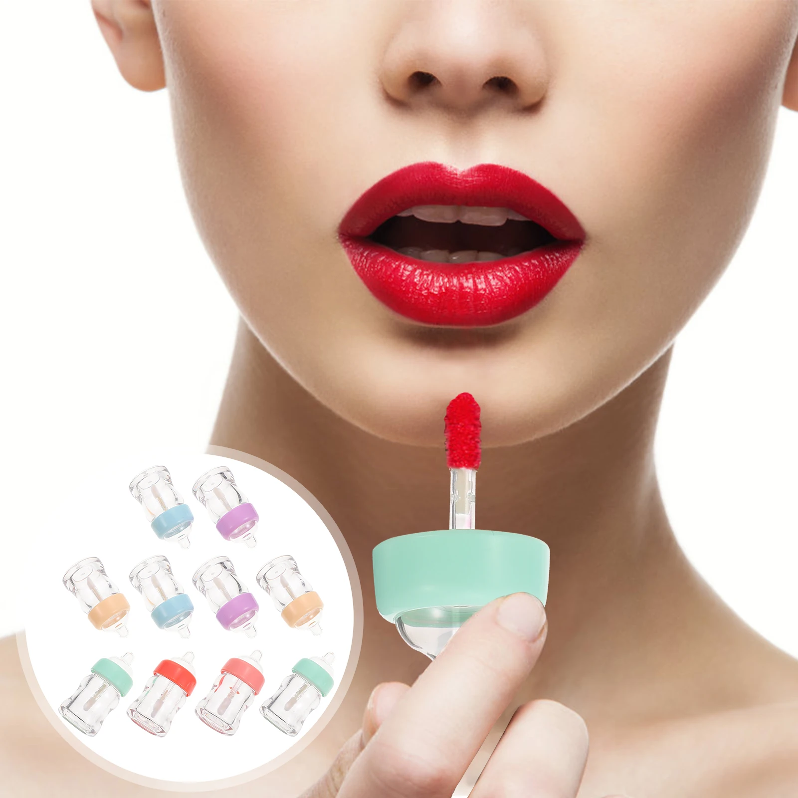 10pcs ลิปกลอสขวดเปล่าหลอด Leak-Proof คอนเทนเนอร์โปร่งใสสําหรับ DIY Liquid Blush ลิปสติก Labial Glair