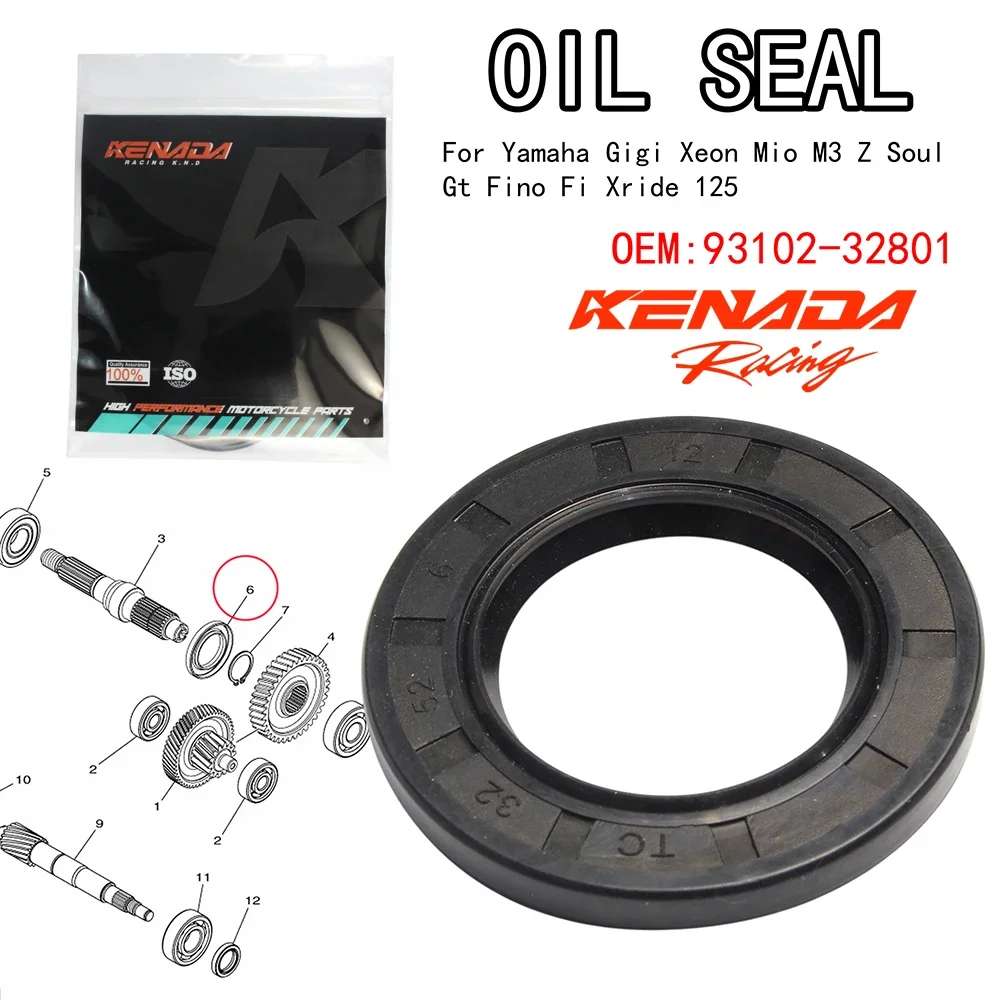 

KENADA Racing Axle Drive Oil Seal For Yamaha Gigi Xeon Mio M3 Z Soul Gt Fino Fi Xride 125 93102-32801