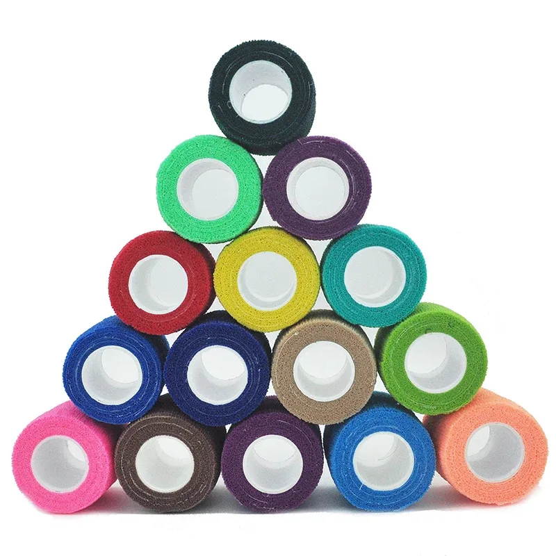 1/6Pcs Color Sports Self-Adhesive Elastic Bandage Wrapped With Elastic Plastic Knee Pads For Fingers, Ankles, Palms, Shoulders