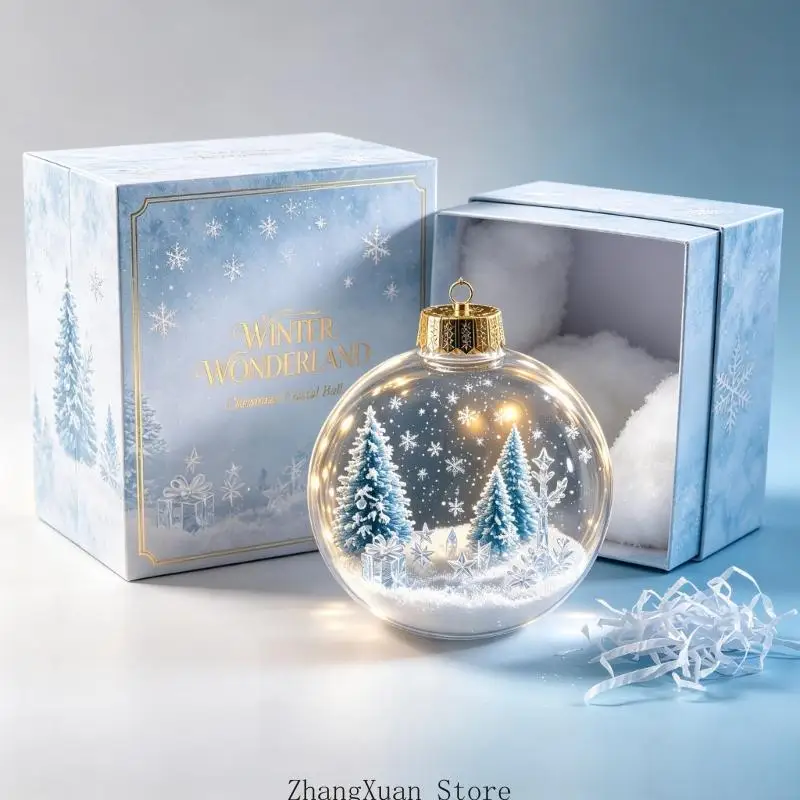 Leuchtende Weihnachtskugel-Ornament mit 3D-Szene für Weihnachtsbaum-Eingänge, Styling 3XUF – Detail 8