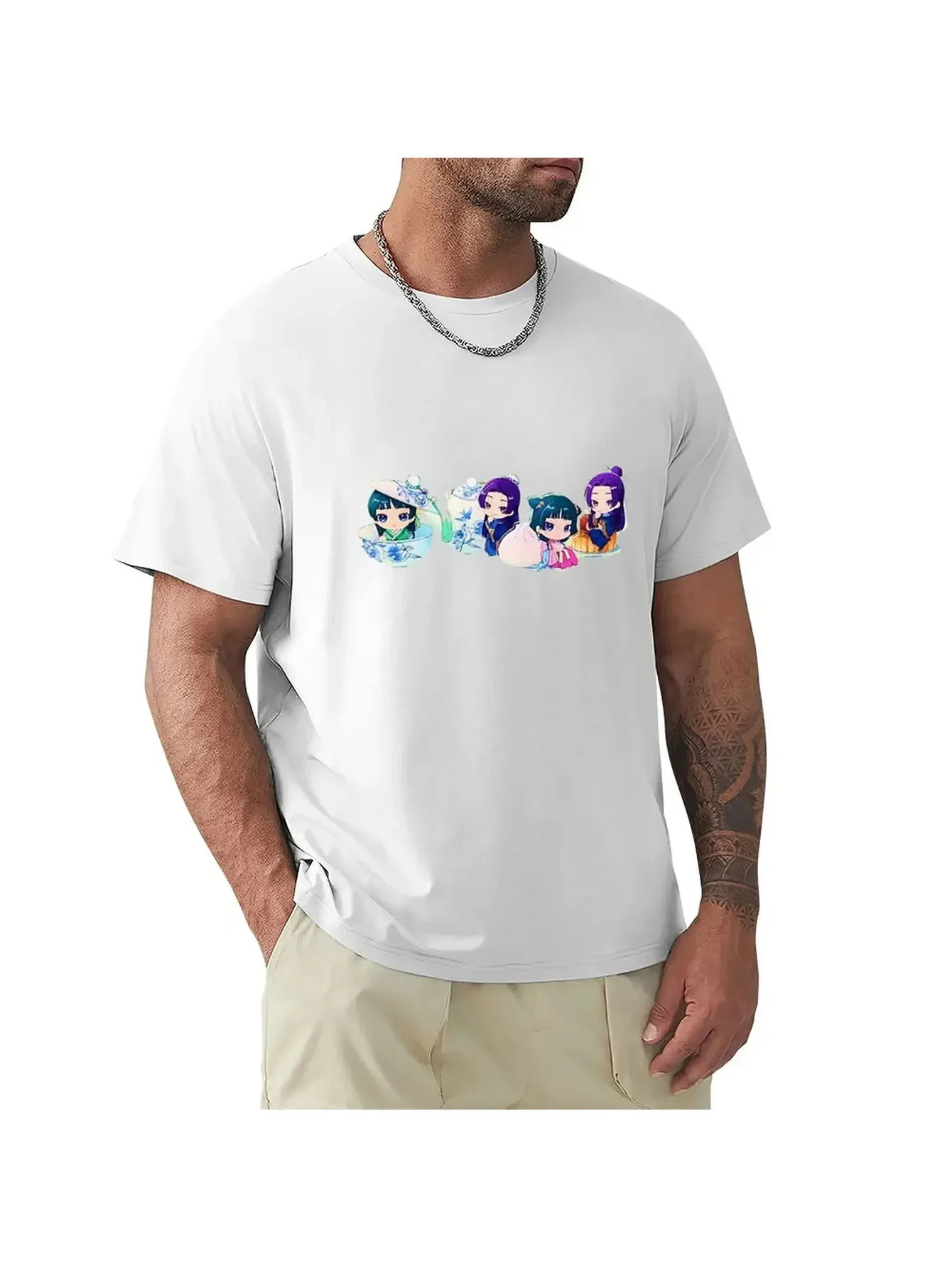 The Apothecary Diaries Футболка Fanart с персонажами аниме для мальчика, футболка большого размера, мужская футболка с рисунком, мужская футболка с рисунком