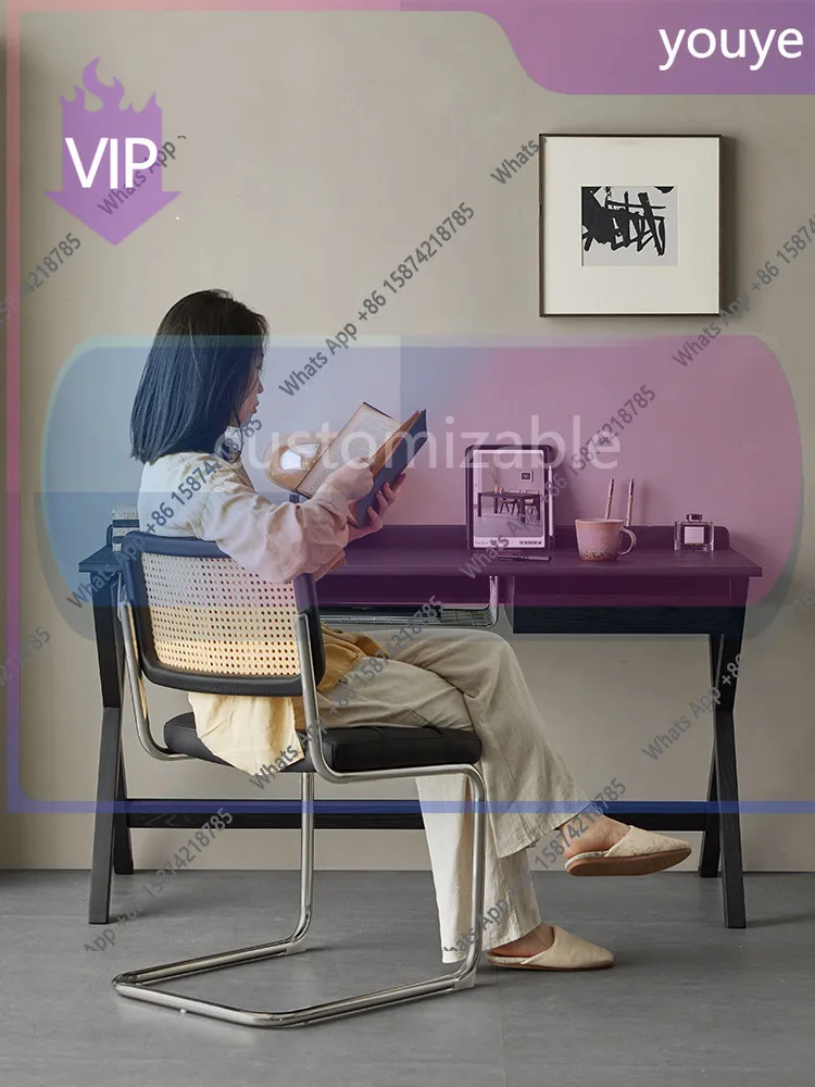 

h1 Furniture Ink Shadow Desk Black Solid Wood Computer Desk with Drawers Home Study Simple Modern Desk p