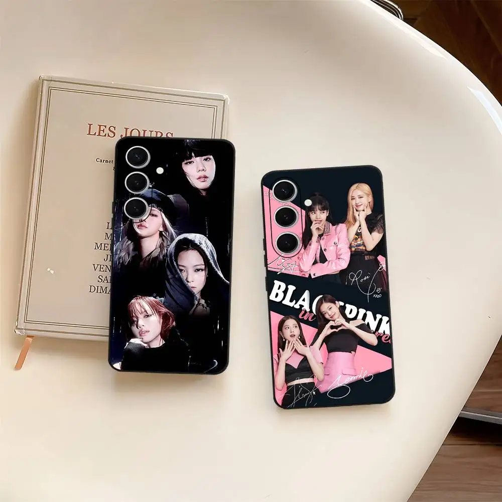 P-Pinkes-B-Blacks Phone Case For Samsung S 24 Fe 25 Ultra Plus 20 Lite 21 30 22 23 24 22 Ultra 5G Fundas