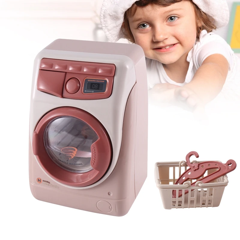 

YH129-3SE Household Simulation Electric Washing Machine Children's Small Home Appliances Kitchen Toys Parts For Boys And Girls