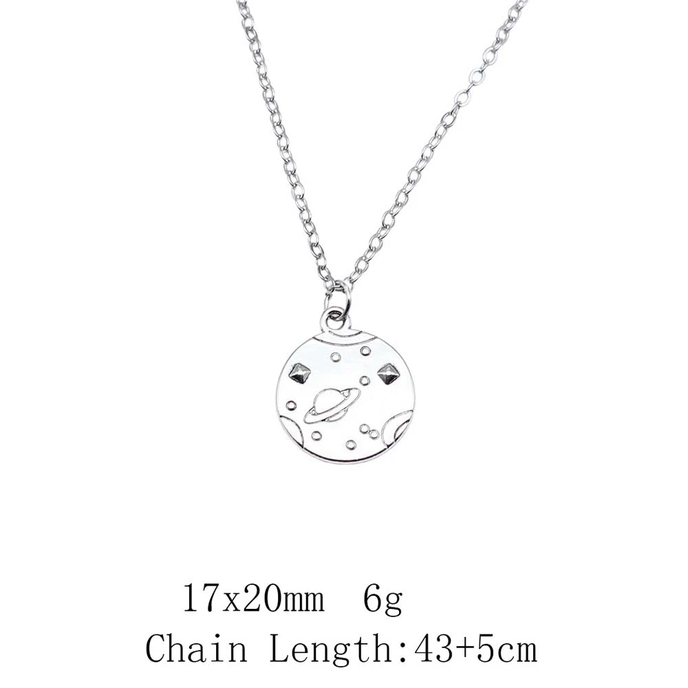 New Year'S Day Necklace On The Neck 43Cm Chain Space Aviation Travel Couple Necklace Pendants And Necklaces