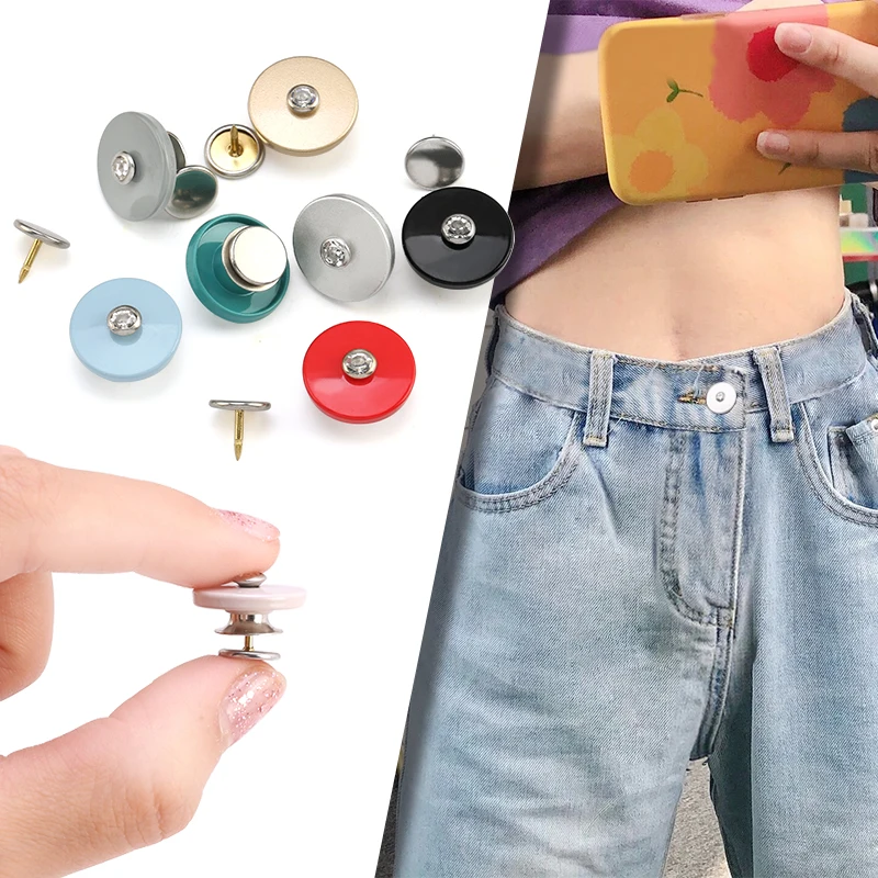 New Detachable Jeans Buttons Snap Waist Adjustment Button Colorful Fastener Pants Pin for Retractable Button Sewing-Free Buckles