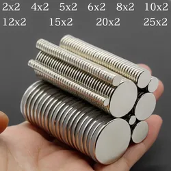 N35 Superstarker Magnet 2x2/4x2/5x2/6x2/8x2/10x2/12x2/15x2/18x2/20x2/25x2mm Runde magnetische NdFeB Neodym leistungsstarke Scheibe imanes