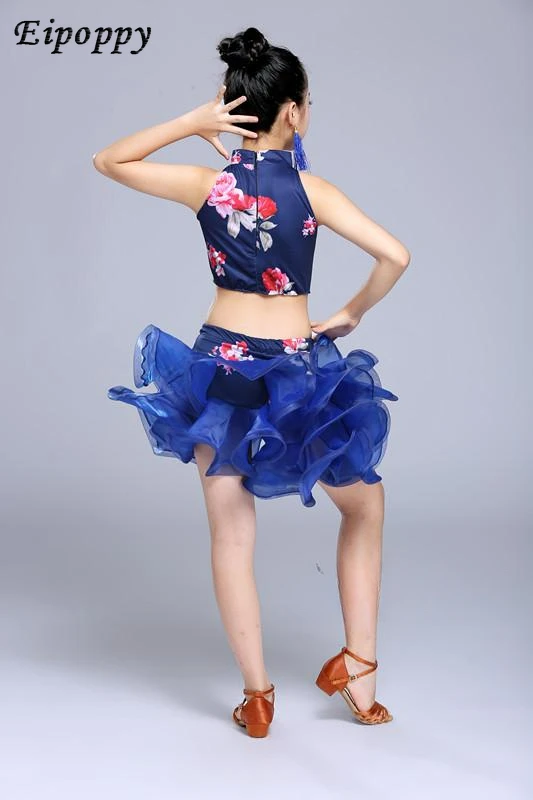 Children's Latin Dance Costume Girls Latin Dance Skirt Adult Costumes Girls Dancing Tutu Skirts Competition Performance