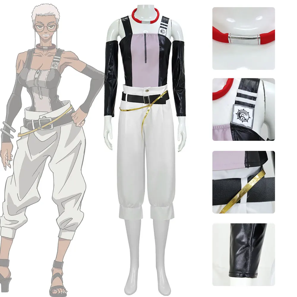 Anime Gachiakuta Semiu Grier Cosplay Costume Sexy Black Top White Pant Uniform Full Set Clothes for Comic Con Halloween Carnaval