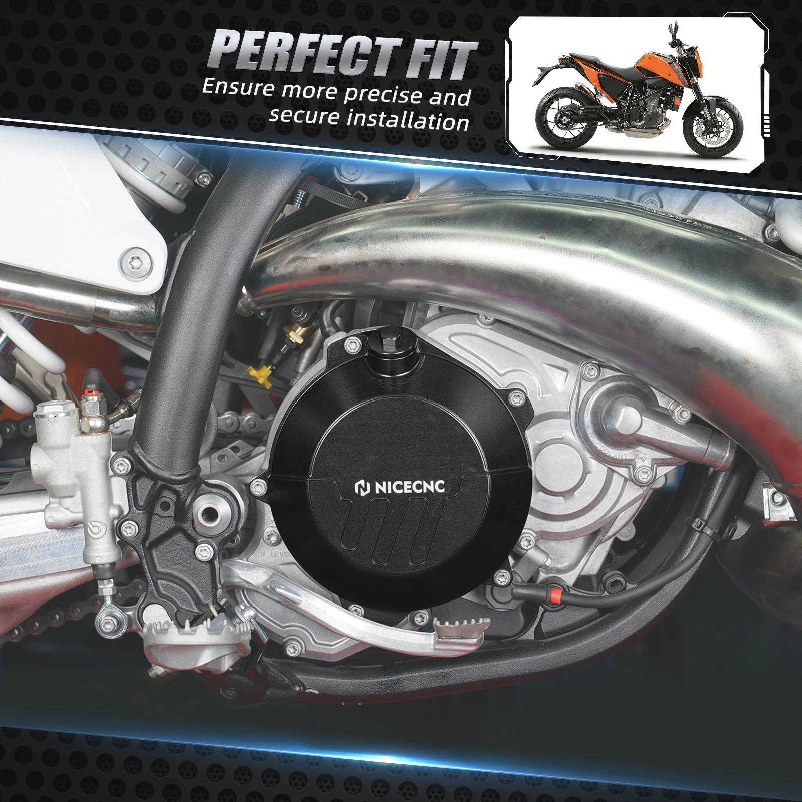 

NICECNC For KTM EXC 300 2024-2025 EXC 250 XCW 300 SXF 450 Reinforced Clutch Cover Guard For Husqvarna TE 300 For GasGas EC 300