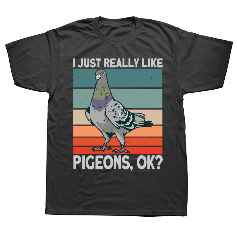 I really just like pigeons. OK. New style men's short-sleeved T-shirt. Simple and loose top.