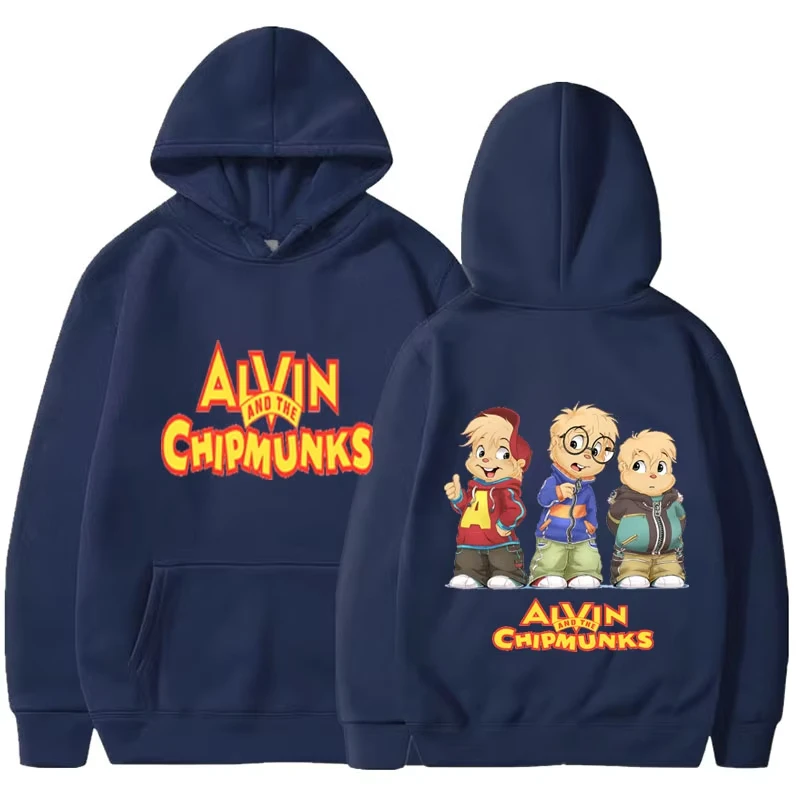 Weicher, bequemer Cartoon-Hoodie Alvin und die Chipmunks Grün Rot Blau Langarm-Pullover Kapuzenpullover Film-Animation – Detail 16