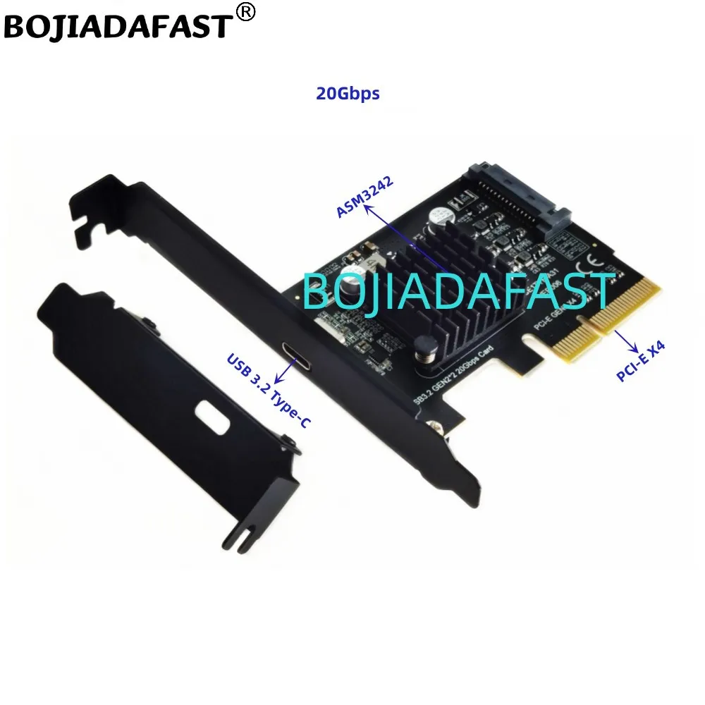 

Разъем USB 3.2 Type-C 20 Гбит/с к адаптеру контроллера PCI Express PCIe X4 PCI-E 4X ASM3242 SATA 15PIN Power