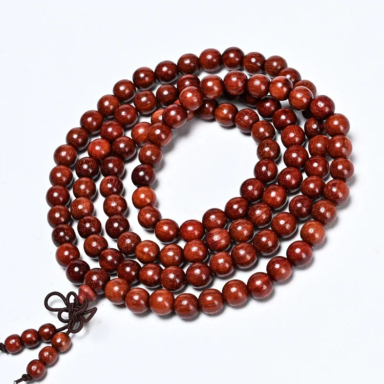 African Lobular Red Sandalwood Beads Zambia Red Sandalwood Hand String 8mm 108 Rosary Beads Men\'s and Women\'s Bracelet Wholesale