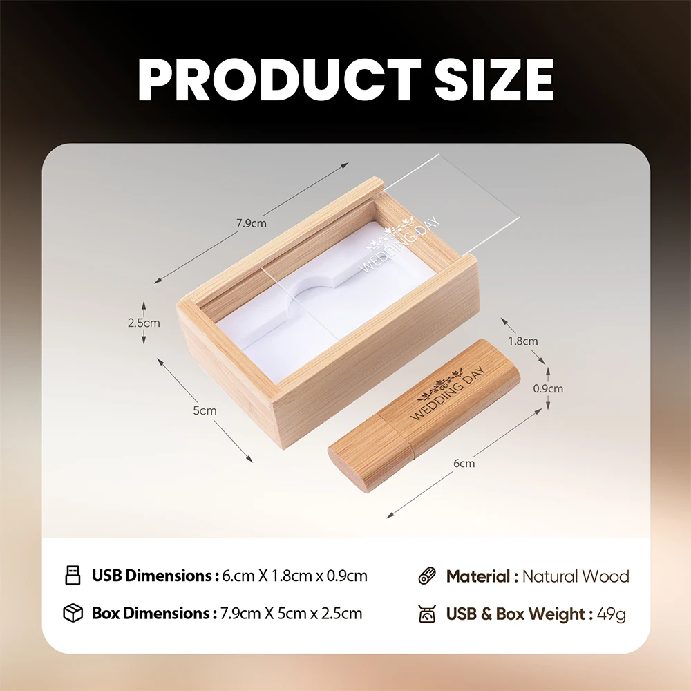 محرك فلاش USB من الخيزران 128 جيجابايت شعار مخصص مجاني ذاكرة عصا 64 جيجابايت عالية السرعة ذاكرة عصا 32 جيجابايت صندوق طباعة ملون U القرص 16 جيجابايت