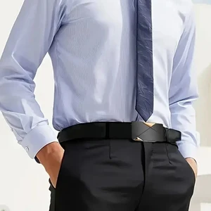 Luxury Fashion Men's PU Automatic Buckle Belt Casual Solid Color Outdoor Adventure Belt To Give Father Gift