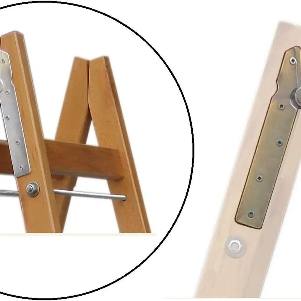 طقم مفصلات خشبية محورية للسلم مع براغي لدوران القضيب على شكل حرف V، ملحقات مكونة من قطعتين