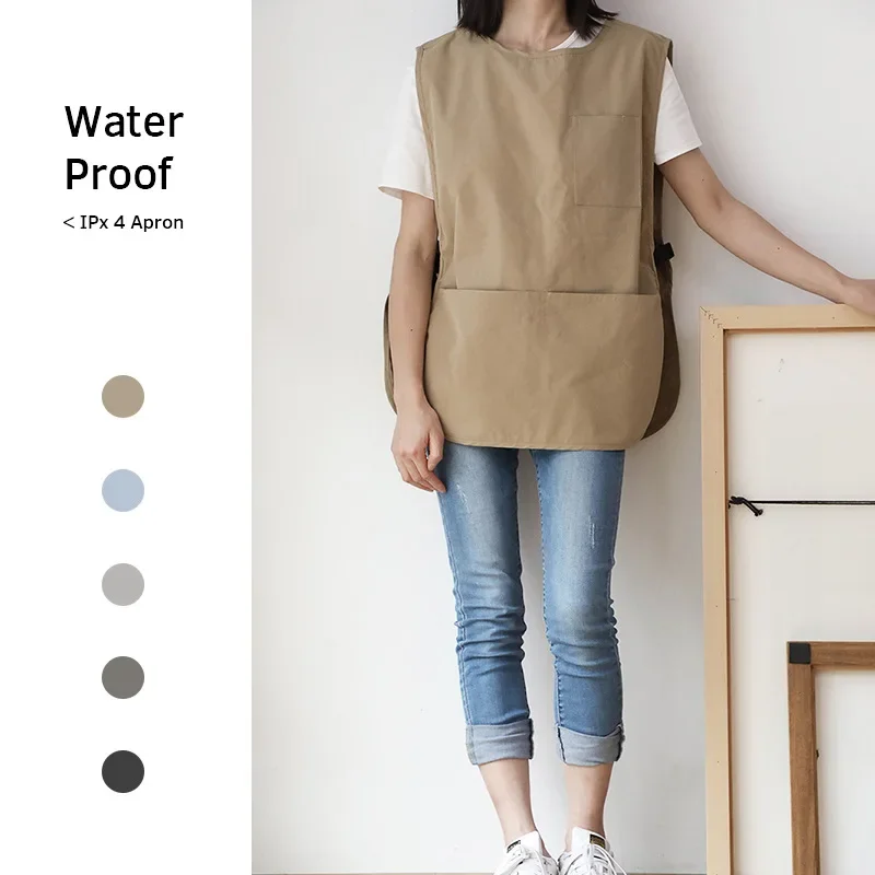 Japanese and Korean Style Restaurant Vest Apron Waiter Wholesale Waterproof and Oil-proof Work Clothes Bib Kitchen Pinafore