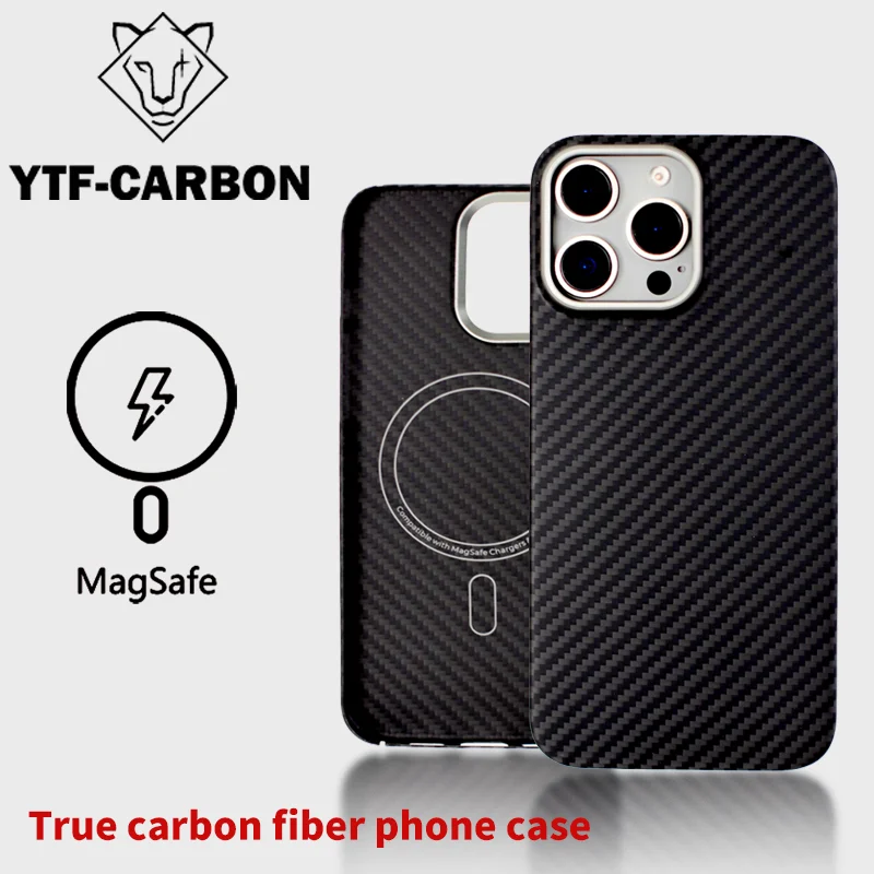 

Чехол из углеродного волокна YTF подходит для iPhone 16 ProMax, чехол для телефона 1500D, магнитная защита 13 PRO MAX 14 pro 15 pro, защитный чехол