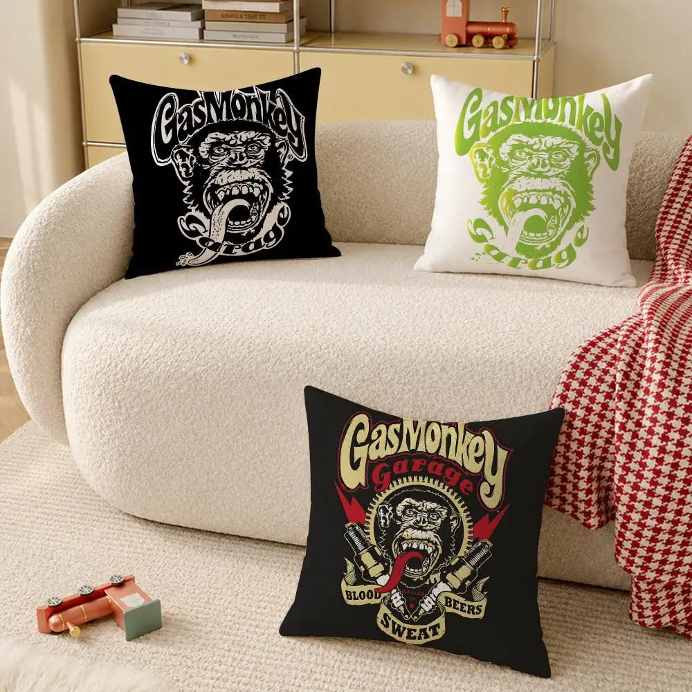 G-Gas Monkey Decor Cushion Cover Pillow Cover Decorative Throw Couch Home Decor for Living Room Sofa