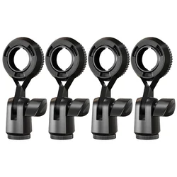 4pcs Mic Stand Clip Microphone Holder 270 Degree Rotation Standard Threaded Connection Universal Mic Clip Ring Bracket