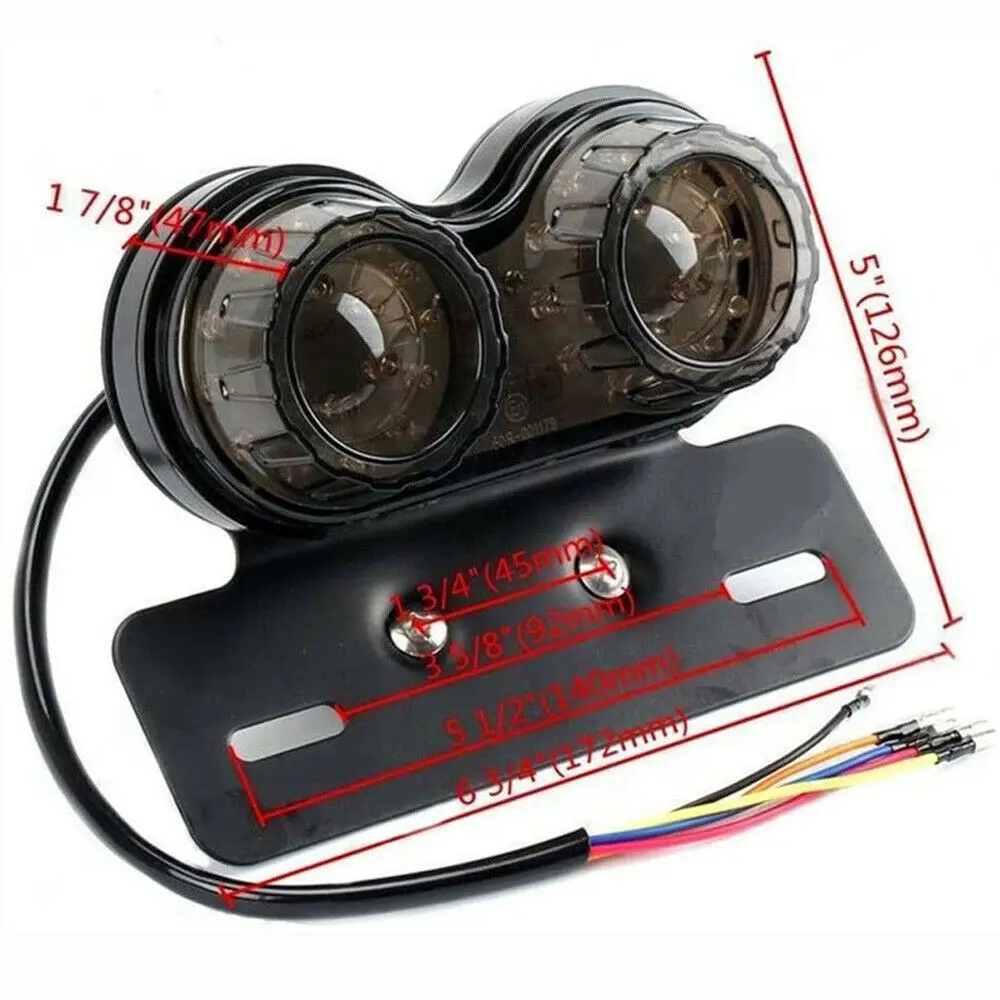 1Pc Universal Motorcycle Modified Rear Tail Lamp Brake Lamp Cruise Vehicle Retro Vehicle Modified LED Integrated Tail Light 12V