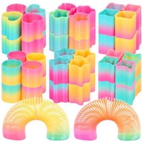 1PCS 6.5*6CM Rainbow Magic Springs Circle Birthday Party Favors Guests Giveaway Small Gifts Pinata Fillers Flexible Funny