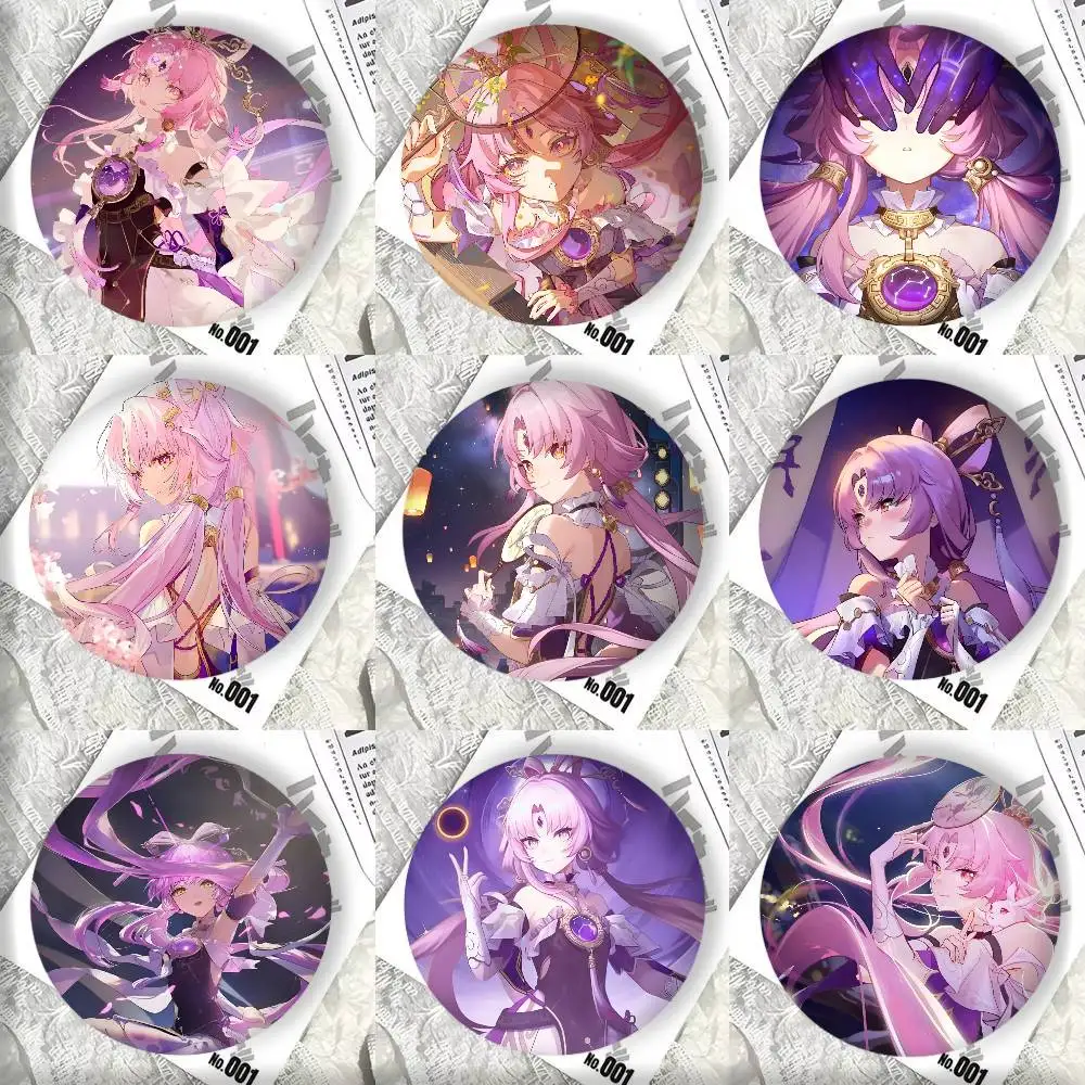 Cartoon Anime Game Honkai Star Rail Fu Xuan Badges 44 58 75 mm Round Cosplay Pin Bag Decor Fans Collect Friends Gifts Brooch