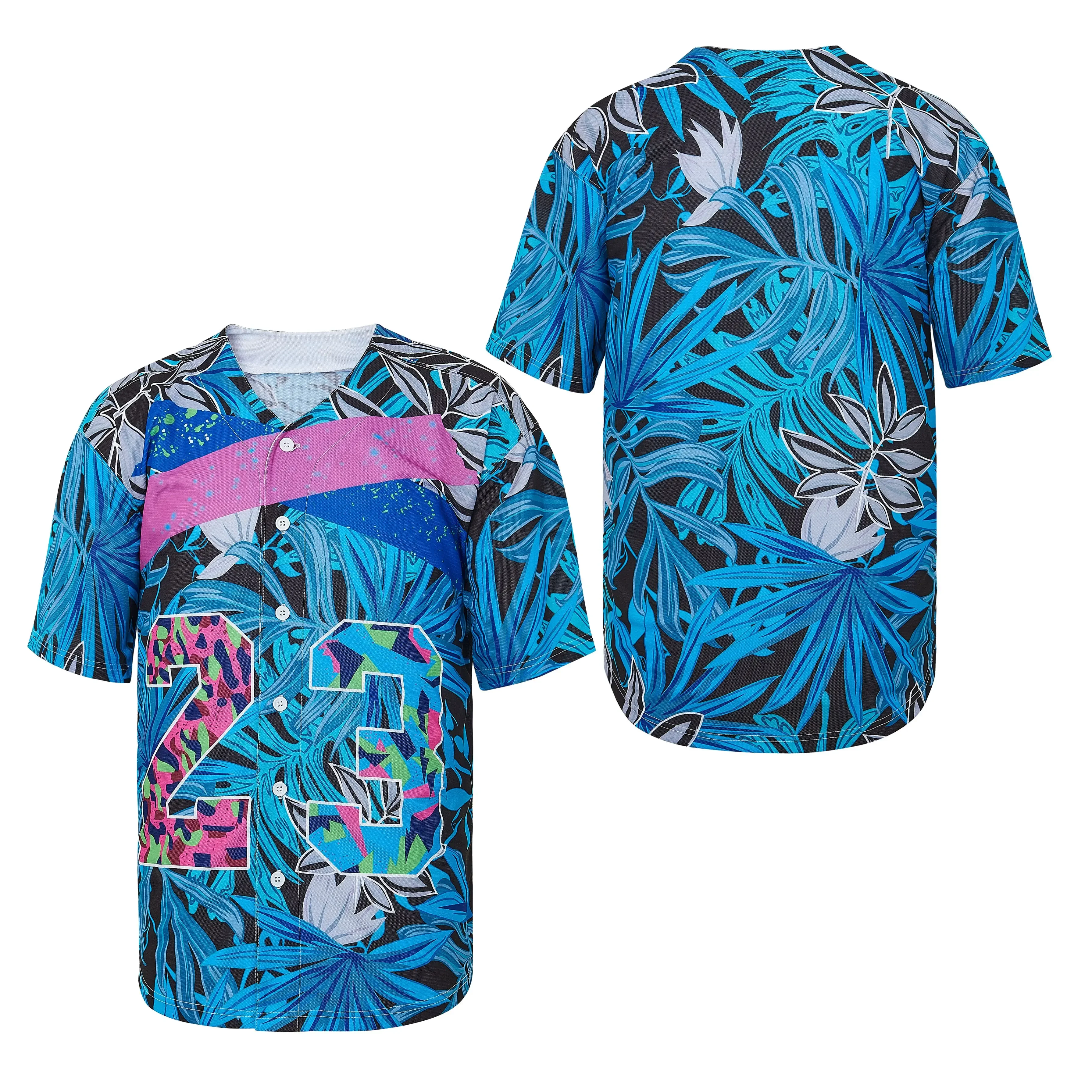 

Baseball Jersey West Coast Style 23 Digital Printing High Quality Sports Outdoor Beach Wear Colorful Blue Black Hip-Hop New