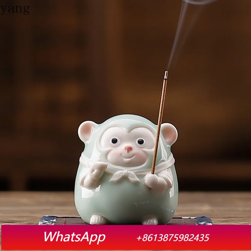 

CX creative cute little monkey incense incense insert incense seat zen Qitian great saint aromatherapy stove