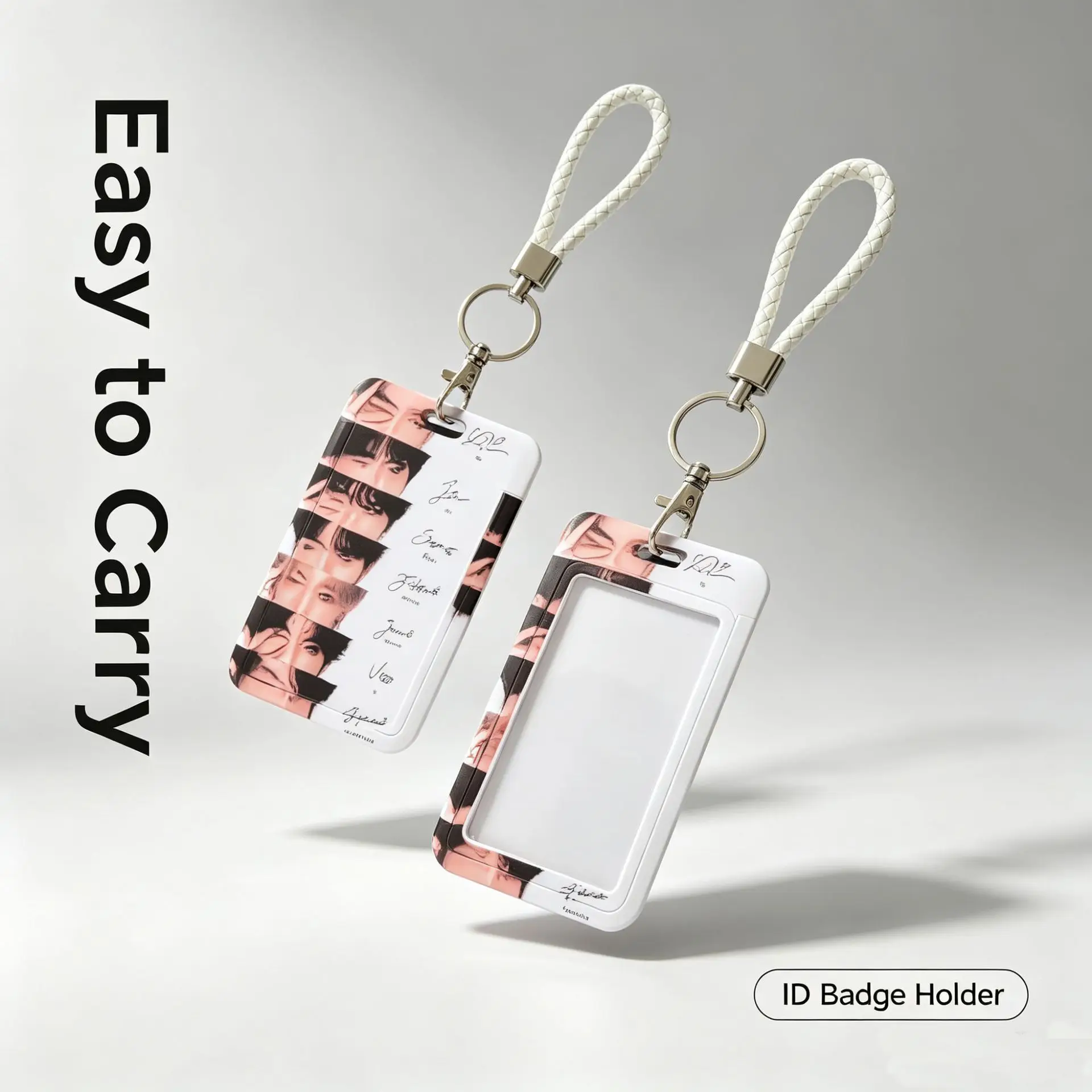 New Kpop BTS Signature Card Holder with Wrist Strap Student ID Badge Bus Card Cover Fans Gift Accessory