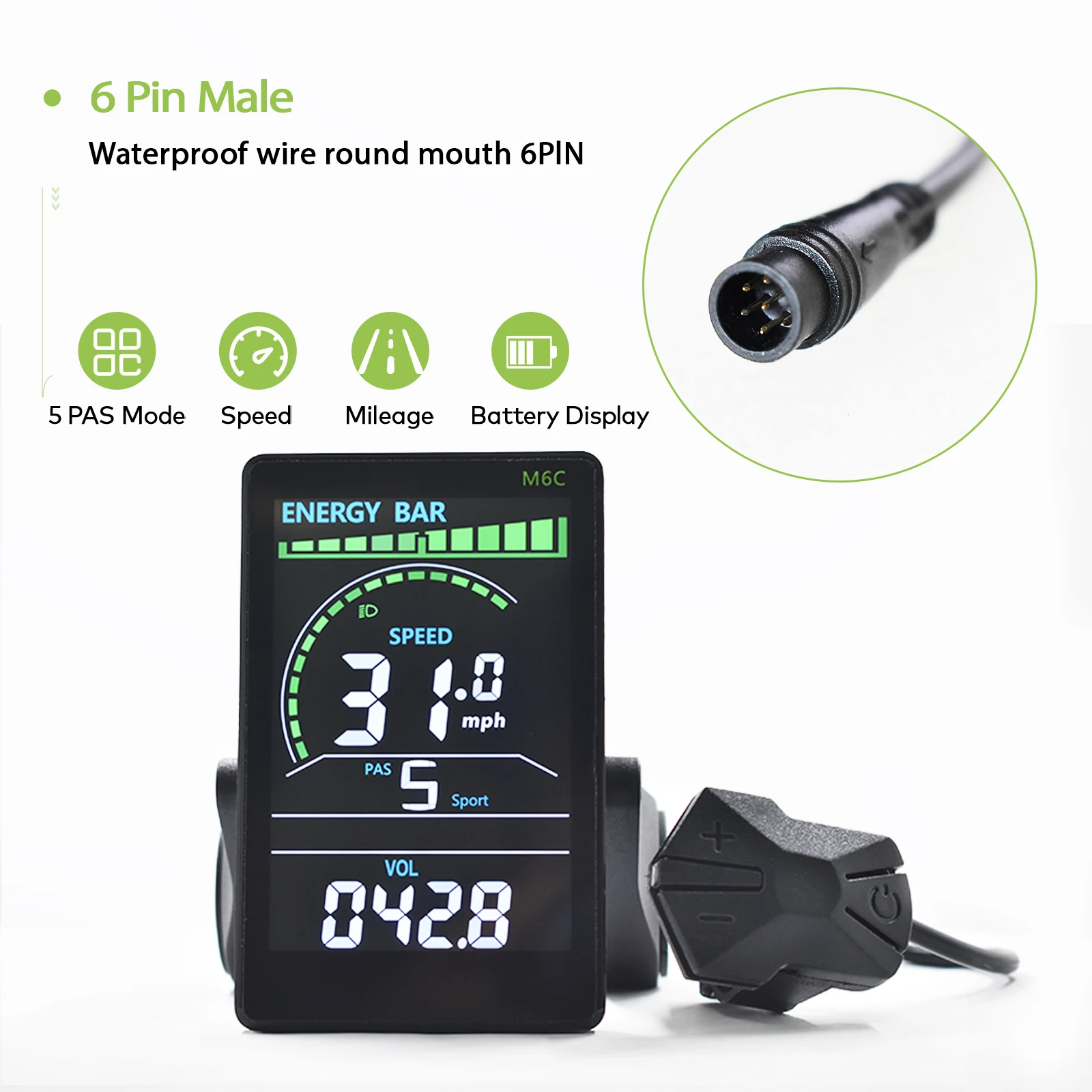 Haytrix】 Elektrische fietscomputer Digitale veelkleurige snelheidsmeter Stopwatch Elektronische fietskilometerteller Ebike-accessoires