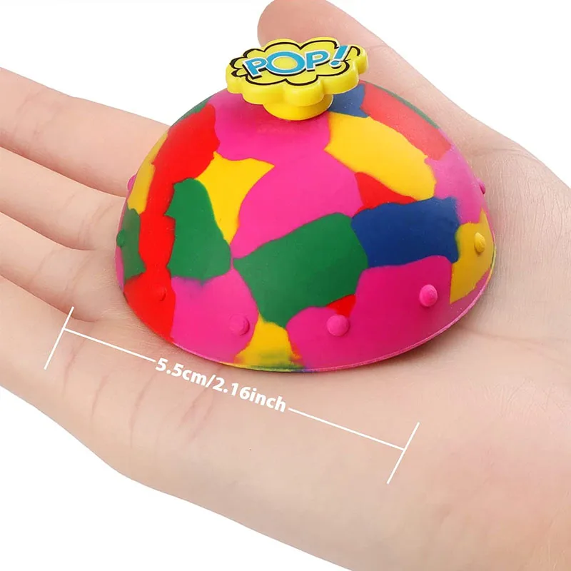 Hip Hop Jump Half Side Bouncing Ball Anti Stress Fidget Toys For Kids Outdoor Fun Camouflage Spinning Bounce Bowl Fingertip Top