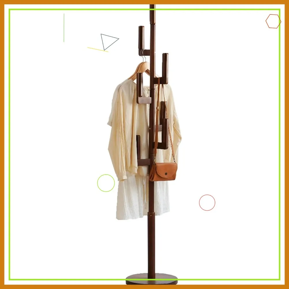 

Modern Bamboo Cactus Coat Rack with 6 Hooks, Freestanding Clothing Stand for Entryway Bedroom