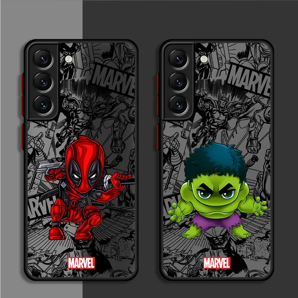 Cover Matte Marvel Hero Ironman Spiderman Case for Samsung Galaxy S9 S20 FE S22 S10 Plus S23 Ultra S23 FE S24 Plus S21 Hard PC