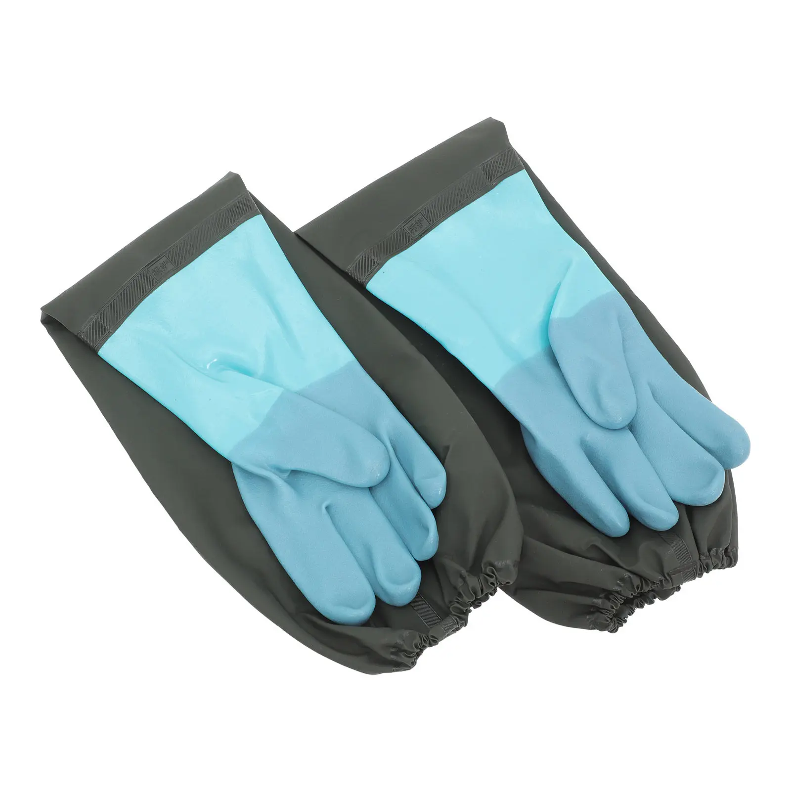 1Pair Waterproof Rubber Gloves Length For For Kitchen Cleaning Heavy Duty Dishwashing