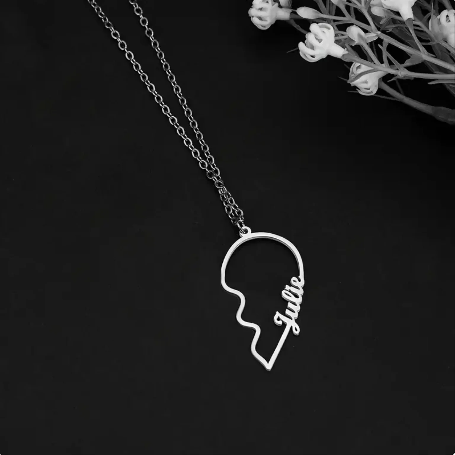 Personalized Customization Couple Name Combination Heart-Shaped Necklace Romantic Elegant Lovely Versatile Daily Wear Jewelry