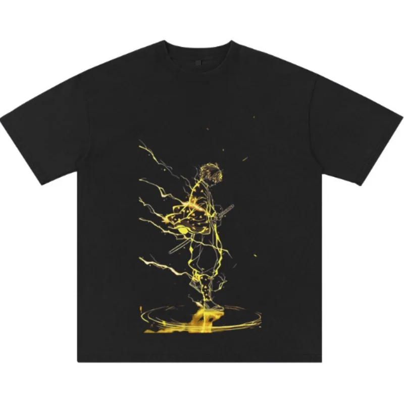 

Demon Slayer Vintage Anime Graphic T-Shirt Unisex 100% Cotton Short Sleeve Trendy Street Style Oversized Casual Tee