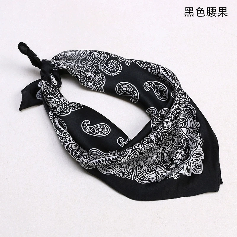 

53cm Retro Printed Small 100& Silk Square Scarf Hot All Matched Men's Foulard Hijabs