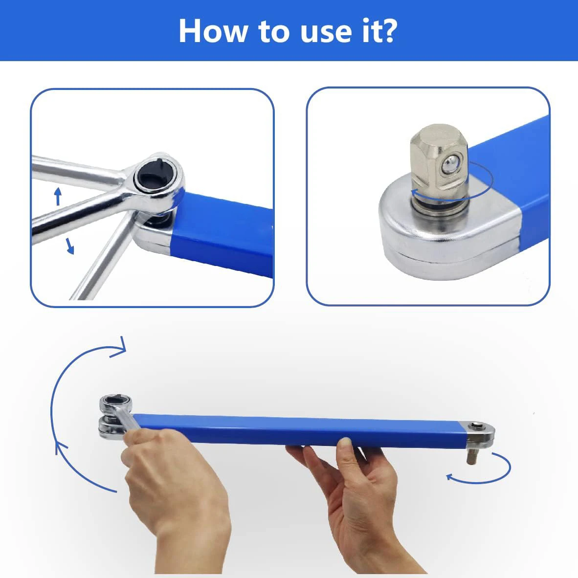 Offset extension wrench Impact socket ratchet wrench Automotive wrench high-carbon steel multi-functional dynamic hand tool