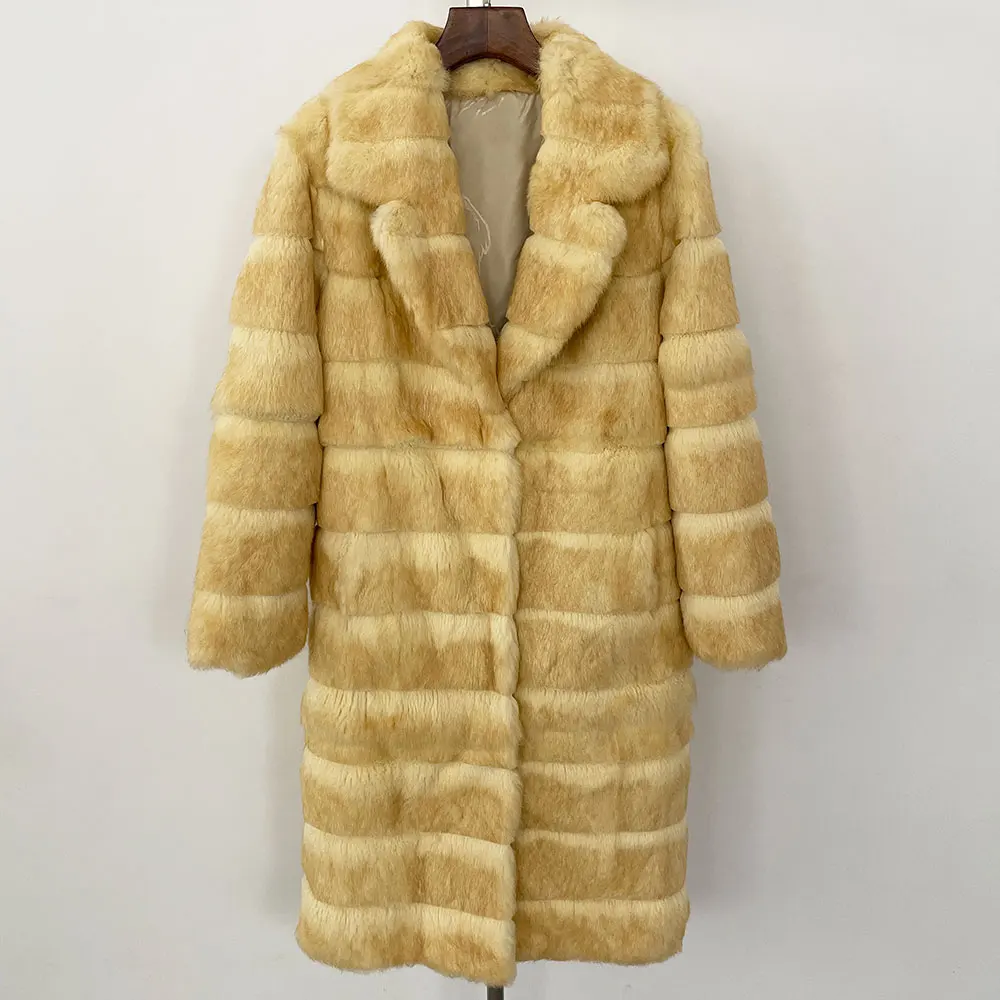 

OFTBUY новое зимнее пальто женская куртка из натурального кроличьего меха женская модная длинная шуба из натурального меха теплая зимняя одежда для женщин