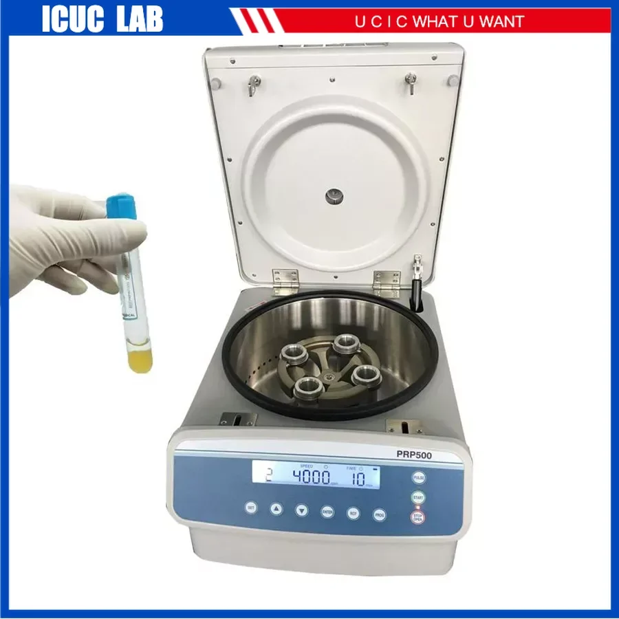 low velocidade lab tabletop lcd display prp centrifuge machine swing rotor uso profissional em saloes de beleza prp500 01