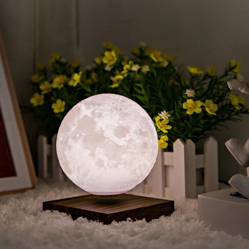 HCNT Magnetic Levitation 85mm 3D Printing Night Light Moon Lamp For Home Decoration Christmas Gift