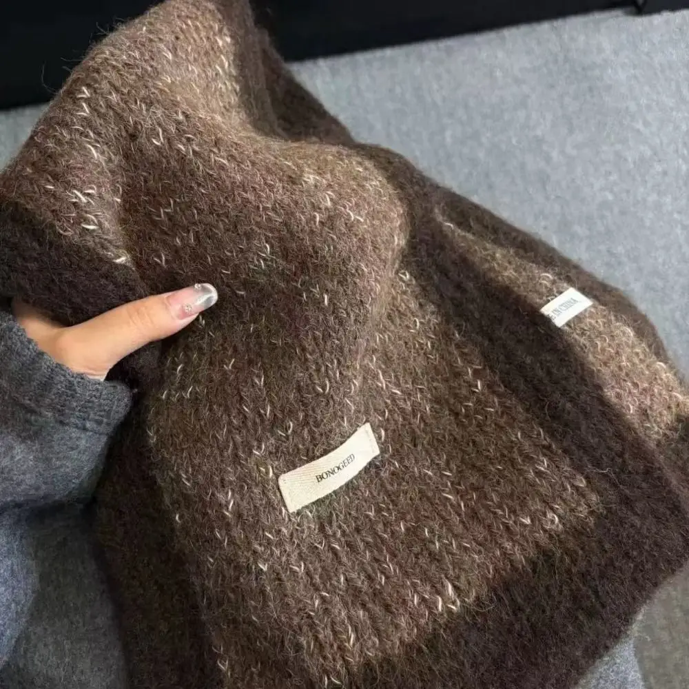 الموضة العصرية الصوف وشاح محبوك تنوعا الكورية الخريف الشتاء وشاح دافئ رشاقته الراقية الحرارية شال التفاف للنساء #4